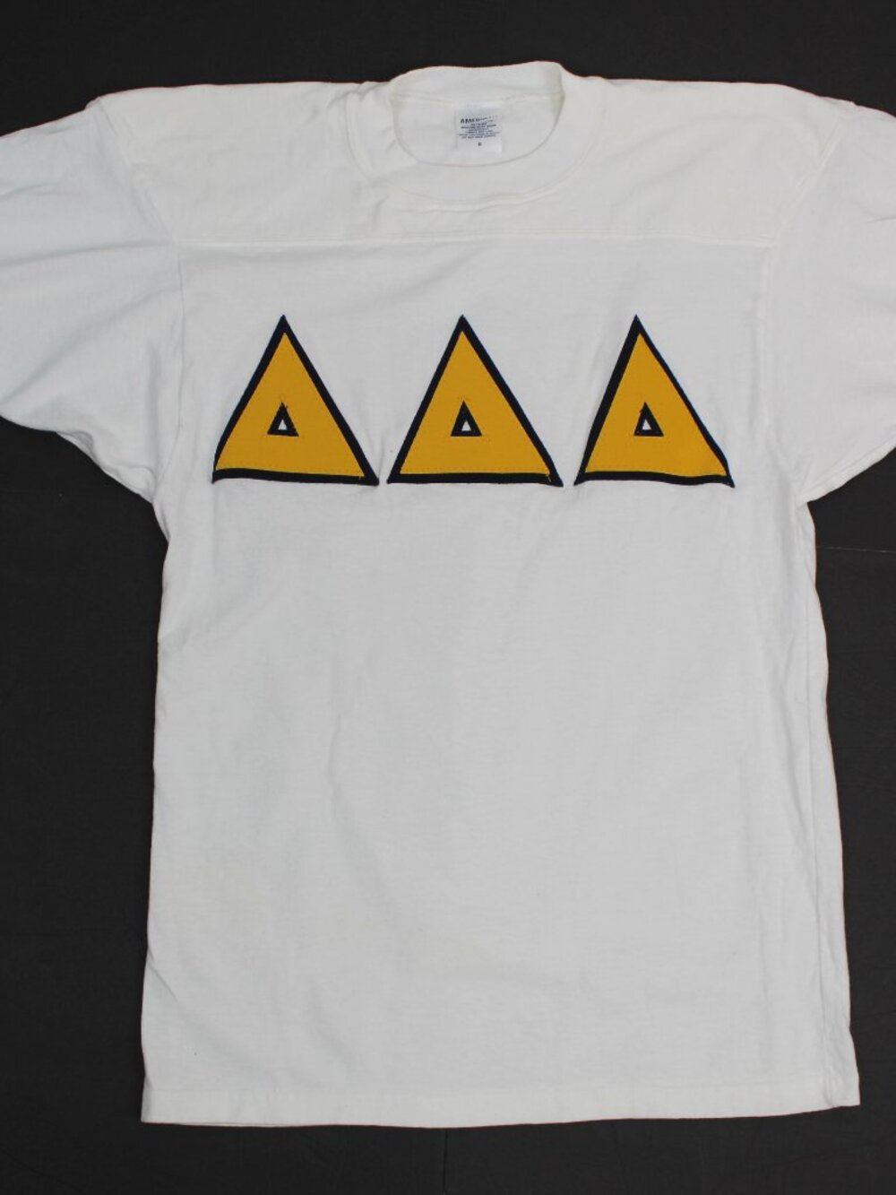 Vintage Tri Delta Sorority Embroidered Womens White Tshirt Size Small